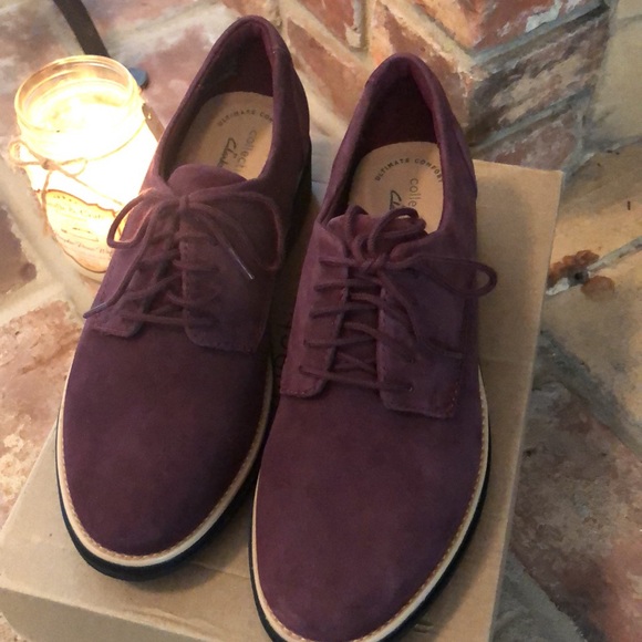 Clarks Shoes - Clarks Nubuck Sharon Noel Burgundy - brand new with original box & packaging.